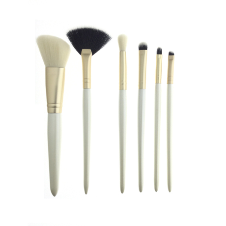 Goldene weiße Gesichts- und Augen-Make-up-Bürsten-Set (6 Stück