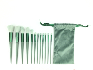 Schnell trocknender Faserfell-Make-up-Bürste mit Tasche (grün)