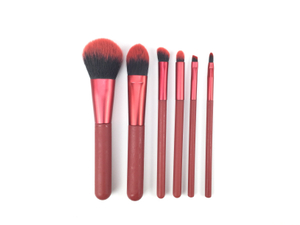 Roter Griff Makeup Pinsel Set (6 Stück)